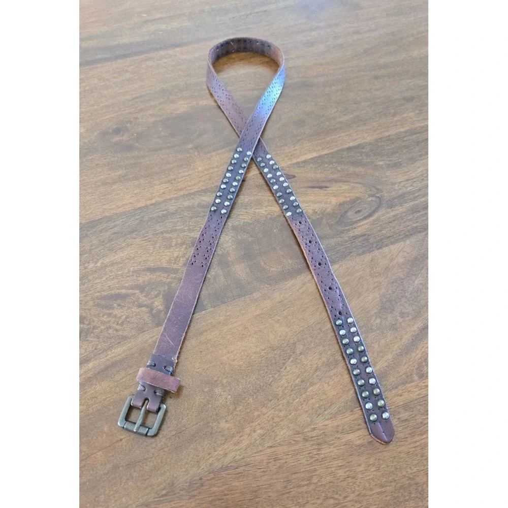 Liebeskind Belt LKB 207 Brown 90CM/35INCHES Thin Width Belt Studded Ladies